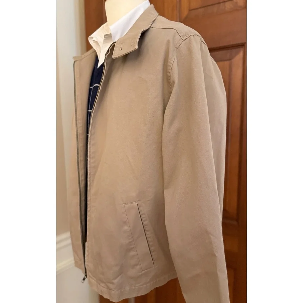 Lands' End Canvas Jacket Mens‎ XL (46-48) Tan Full-Zip Business Casual Weekend - Picture 3 of 15